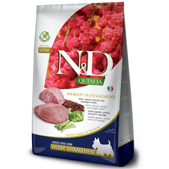 N&D Quinoa Weight Management Mini Yetişkin Köpek Maması 2,5 Kg ürün görseli 1