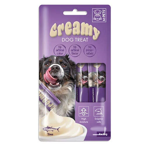 M-Pets Creamy Ton Balıklı Etli Ek Besin ve Köpek Ödülü 4x15 Gr ürün görseli 1