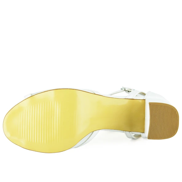 Erkan Saçmacı Charlotte Beyaz Vegan Çapraz Bantlı Fileli Kalın Topuklu Gelin Ayakkabısı - Resim 8