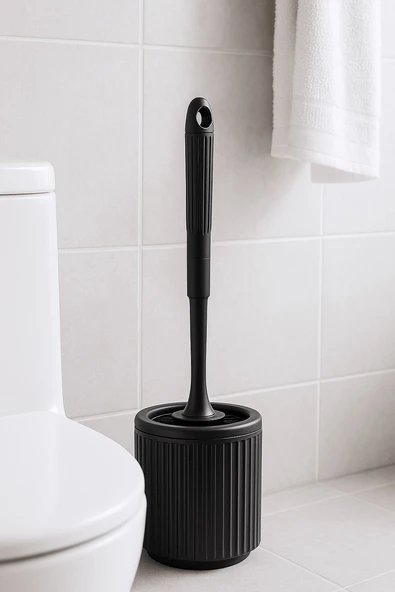 Lines Serisi Siyah Banyo Seti, 2 Parça Akrilik 5 Litre Çöp Kovası 3078 - Resim 2