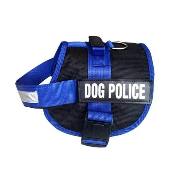 Pet Pretty Mavi Dog Police Göğüs Tasması Large ürün görseli 1