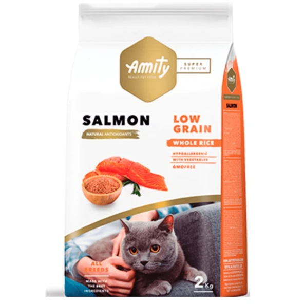 Amity Süper Premium Düşük Tahıllı Somon Balıklı Kedi Maması 7 Kg ürün görseli 1