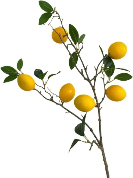 Yapay Limon Dalı 75cm 7 limonlu Yapay Çiçek Limon Ağacı Dalı - Resim 2