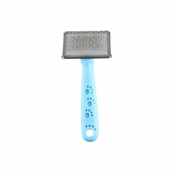 Zampa Kedi ve Köpek Slikon Top Başlıklı Bakım Fırçası Small Mavi 14x6 Cm ürün görseli 1