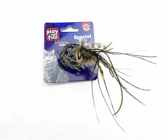 Playfull Tüylü Zilli Kedi Oyuncağı 11x4 Cm ürün görseli 1