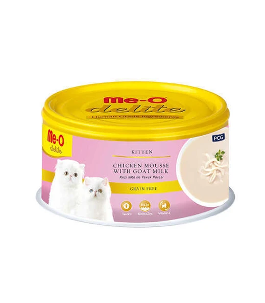 Me-O Delite Keçi Sütü Tavuk Püresi Kedi Konserve Yaş Mama 80 Gr ürün görseli 1