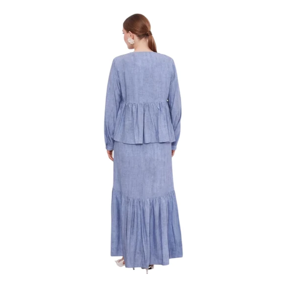 Fiyonk Detaylı Ceketli Elbise - Resim 7