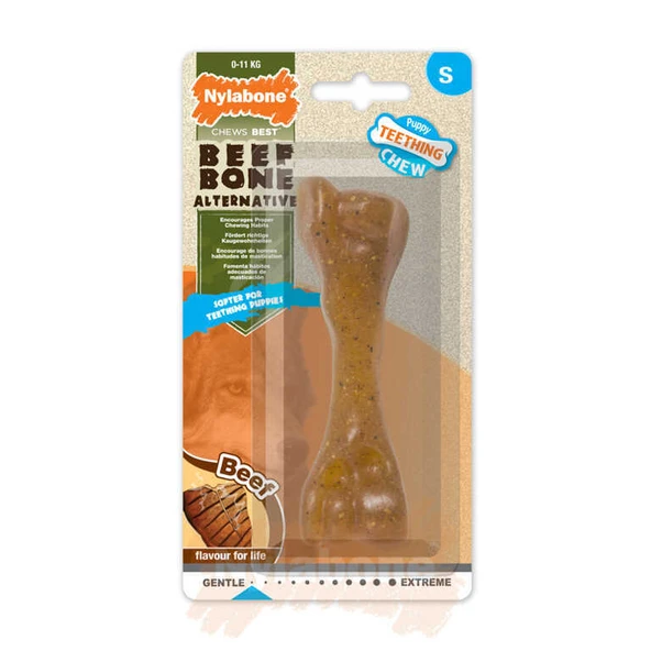 Nylabone Biftek Aromalı Yavru Köpek Çiğneme Kemiği Small ürün görseli 1