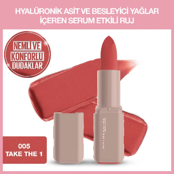 Maybelline New York Serum Etkili Hyalüronik Asit ve Besleyici Yağ İçeren Ruj - 005 Take the 1 ürün görseli 1