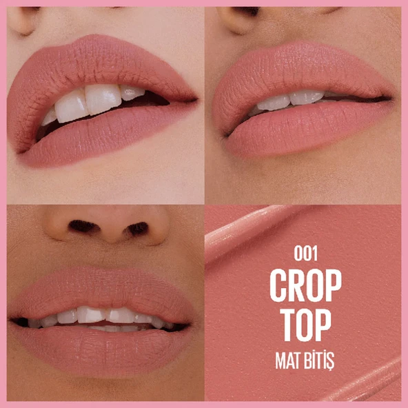 Maybelline NY Serum Etkili Hyalüronik Asit ve Besleyici Yağ İçeren Ruj - 001 Crop Top - Resim 3
