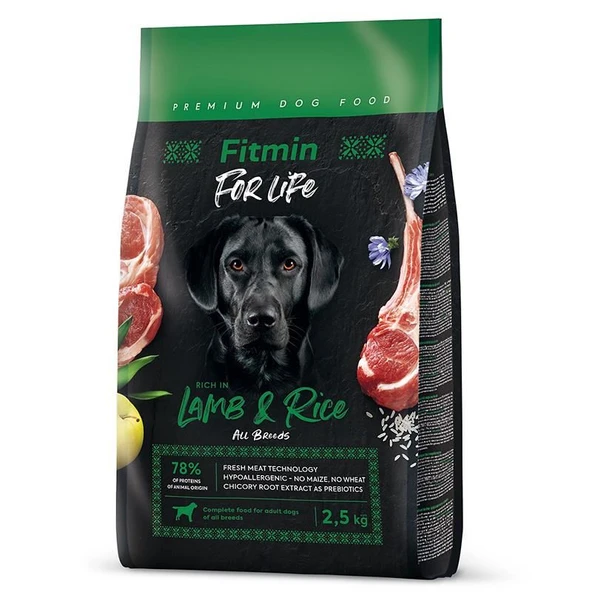 Fitmin For Life Hypo-Allergenic Kuzu Etli Yetişkin Köpek Maması 2,5 Kg ürün görseli 1