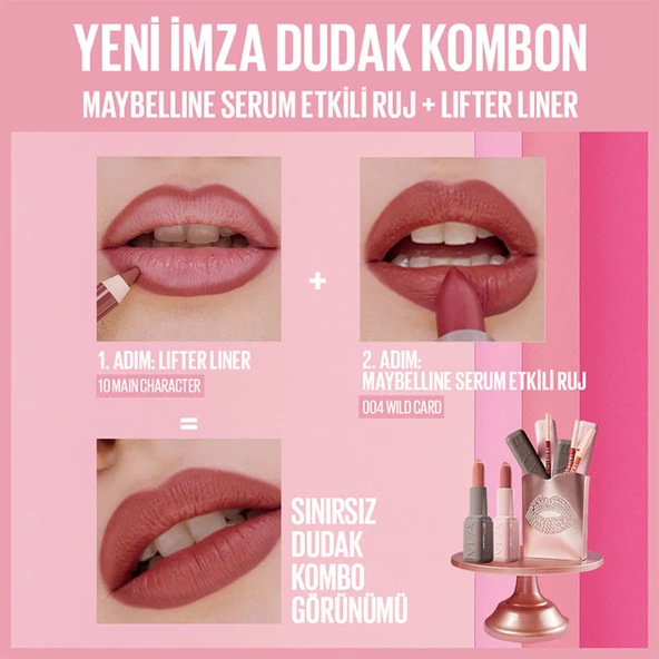 Maybelline New York Serum Etkili Hyalüronik Asit ve Besleyici Yağ İçeren Ruj -  004 Wild Card - Resim 5