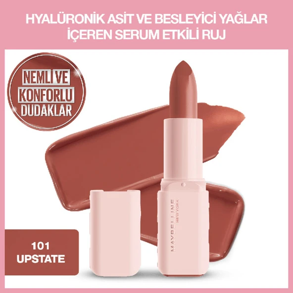 Maybelline New York Serum Etkili Hyalüronik Asit ve Besleyici Yağ İçeren Ruj - 101 Upstate ürün görseli 1