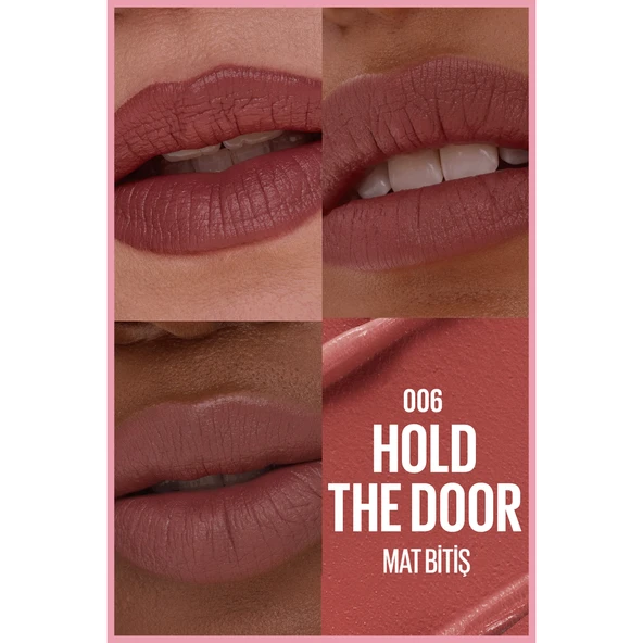 Maybelline New York Serum Etkili Hyalüronik Asit ve Besleyici Yağ İçeren Ruj - 006 Hold The Door - Resim 10