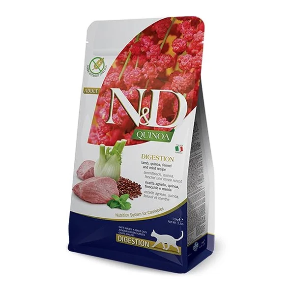 N&D Quinoa Digestion Kuzu Etli İdrar Yolları Destekleyici Kedi Maması 1,5 Kg ürün görseli 1