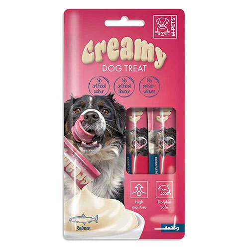 M-Pets Creamy Somonlu Ek Besin ve Köpek Ödülü 4x15 Gr ürün görseli 1