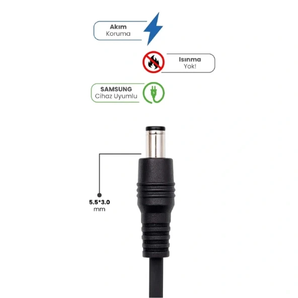 19V 4.74A 5.5 * 3.0mm 90W SAMSUNG İçin Laptop Adaptör - Resim 2