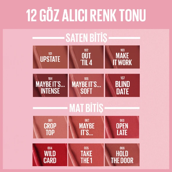 Maybelline New York Serum Etkili Hyalüronik Asit ve Besleyici Yağ İçeren Ruj - 005 Take the 1 - Resim 2