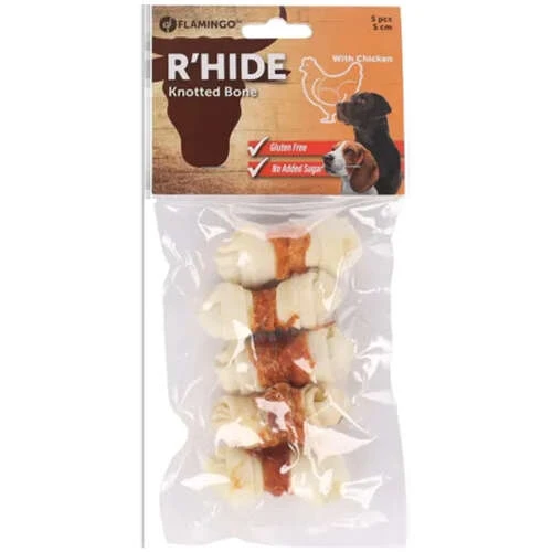 Flamingo Tavuk Sargılı Burgu Düğümlü Kemik 5'li Paket 5 Cm XSmall ürün görseli 1