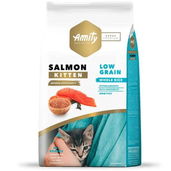 Amity Süper Premium Düşük Tahıllı Somon Balıklı Yavru Kedi Maması 2 Kg ürün görseli 1