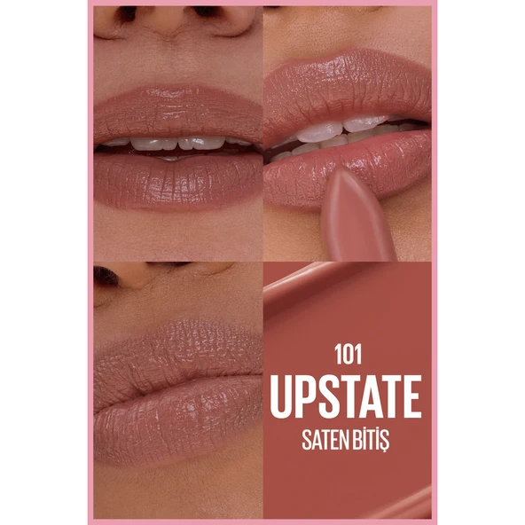 Maybelline New York Serum Etkili Hyalüronik Asit ve Besleyici Yağ İçeren Ruj - 101 Upstate - Resim 10