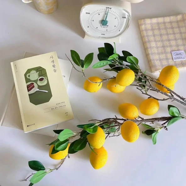 Yapay Limon Dalı 75cm 7 limonlu Yapay Çiçek Limon Ağacı Dalı - Resim 5