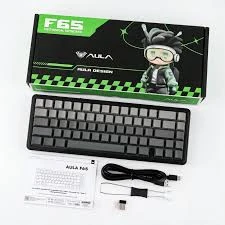 Aula F65 RGB %65 TKL GrayWood V3 Switch Kablolu/Kablosuz Mekanik Oyuncu Klavyesi ürün görseli 1