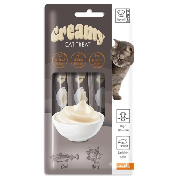 M-Pets Creamy Morina Balıklı Biftekli Kedi Ödülü 4x15 Gr ürün görseli 1