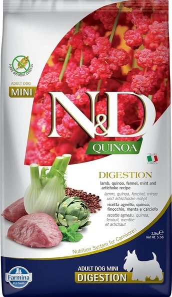 N&D Quinoa Digestion Kuzulu Mini Yetişkin Köpek Maması 2.5 Kg ürün görseli 1