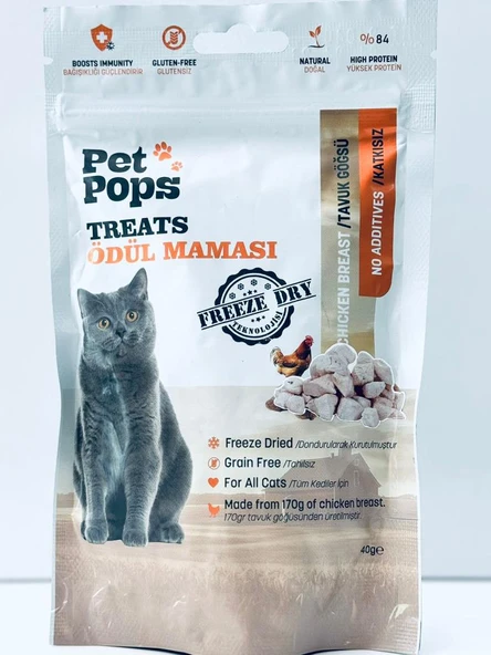 Pet Pops Treats Tavuk Göğüsü Kedi Ödül Maması 40 Gr ürün görseli 1