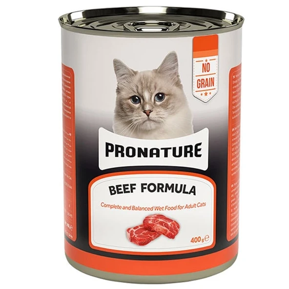 Pronature Tahılsız Sığır Etli Ezme Yetişkin Konserve Kedi Maması 400 Gr ürün görseli 1