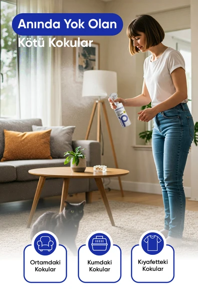 Petissimo Care Koku Giderici Sprey - Kedi ve Köpek Kum, Tuvalet ve Oda Spreyi - Resim 4