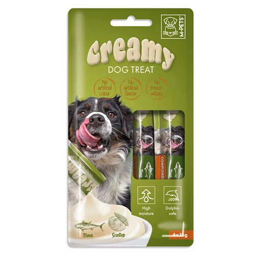 M-Pets Creamy Ton Balıklı Deniz Tarağı Ek Besin ve Köpek Ödülü 4x15 Gr ürün görseli 1