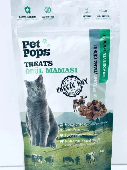 Pet Pops Treats Dana Ciğeri Kedi Ödül Maması 40 Gr ürün görseli 1