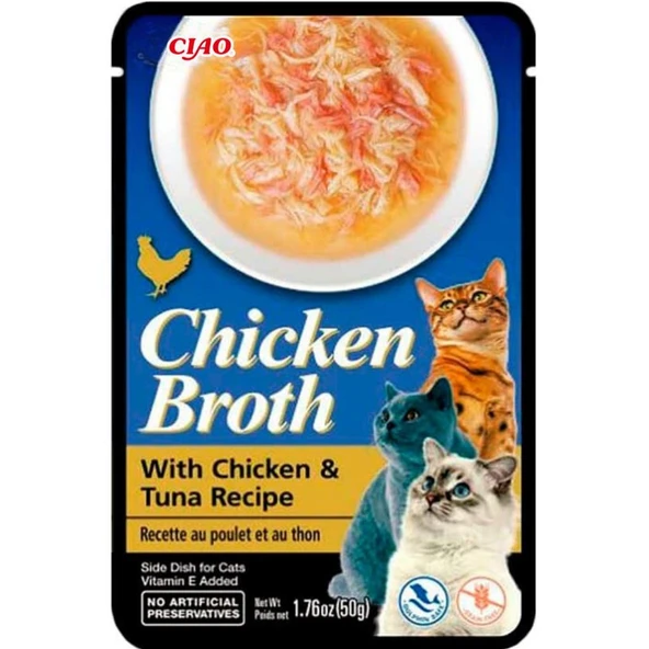 Ciao Chicken Broth Tavuk Sulu ve Ton Balıklı Kedi Çorbası 50 Gr ürün görseli 1