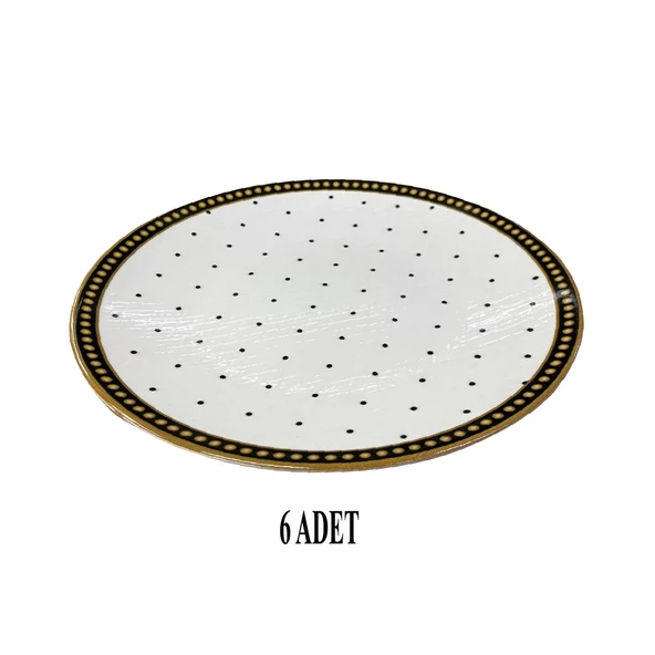Seramik Tatlı Tabağı Dijital Baskılı Desen 6’lı Set 17 cm Şık Dekoratif - Resim 2