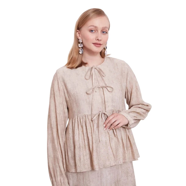 Fiyonk Detaylı Ceketli Elbise - Resim 11