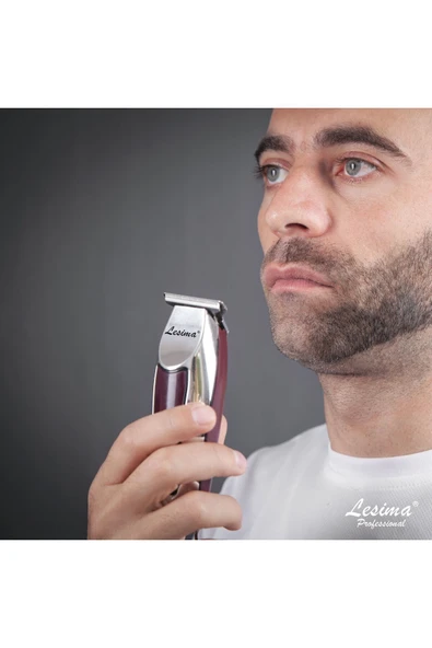 Lesima Ls-1000 Silver Serisi T-bıçak Saç, Sakal, Ense, Çizim  Tıraş Makinesi - Resim 4