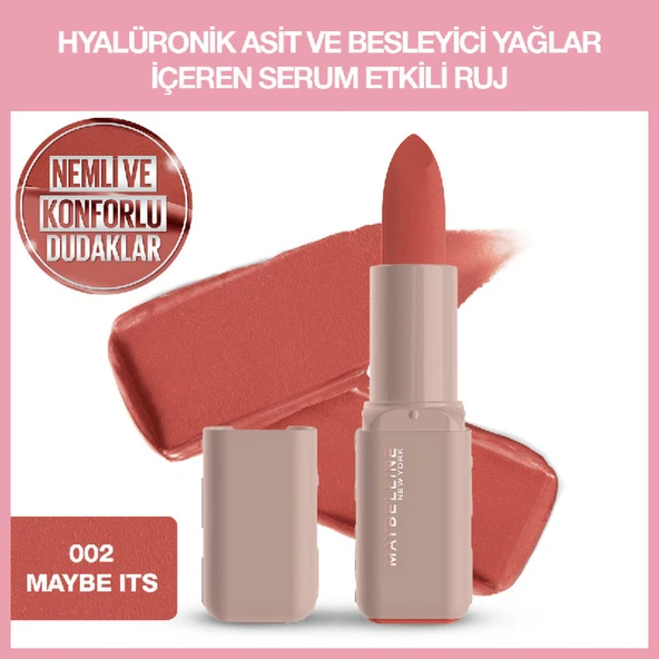 Maybelline NY Serum Etkili Hyalüronik Asit ve Besleyici Yağ İçeren Ruj - 002 Maybe It's ürün görseli 1