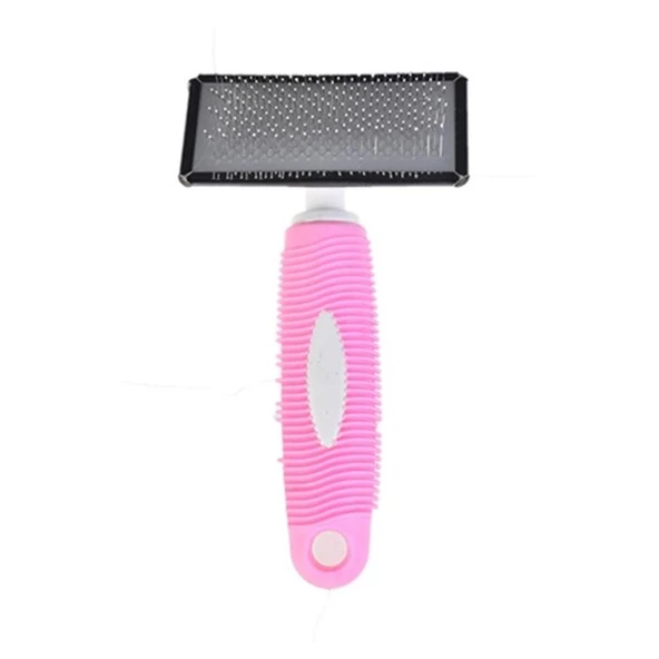 Zampa Kedi ve Köpek Bakım Fırçası Medium Pembe 16x9 Cm ürün görseli 1