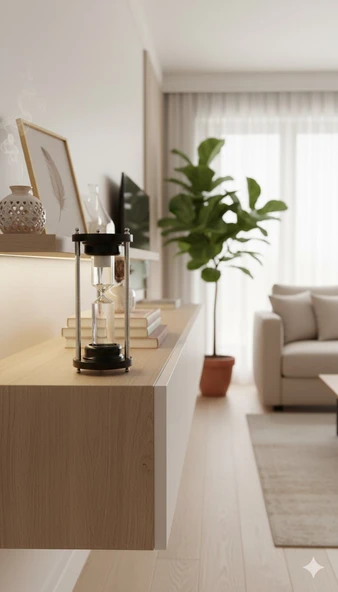 Kum Saati Dekoratif Obje Makam Masası Süsü Mobilya Masa Aksesuarı Gösterişli - Resim 3