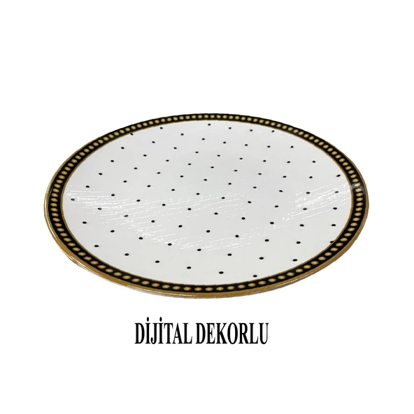 Seramik Pasta Tabağı Dijital Baskılı Desen 6’lı Set 20 cm Şık Dekoratif - Resim 3