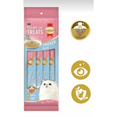 SmartHeart Krema Tavuklu Kedi Ödülü 4x15 Gr ürün görseli 1