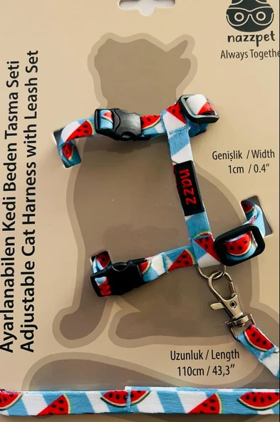 Nazz Kedi Göğüs Tasması Mavi Karpuz ürün görseli 1