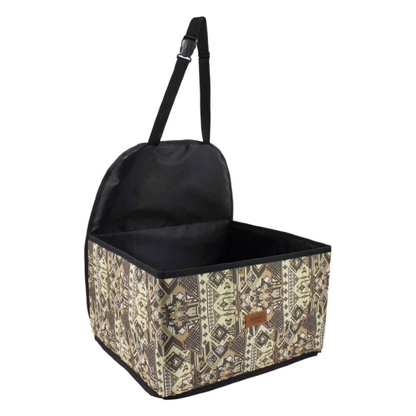 Lepus Pet Araç Koltuğu Tribal Desen Kahverengi 32x40x25 Cm ürün görseli 1
