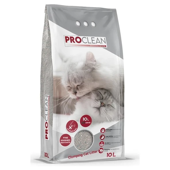 Pro Clean Naturel İnce Taneli Kokusuz Topaklanan Kedi Kumu 10 Lt ürün görseli 1