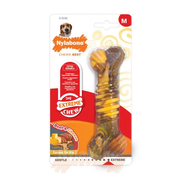 Nylabone Biftek ve Peynir Aromalı Köpek Çiğneme Çubuğu Medium 14 Cm ürün görseli 1