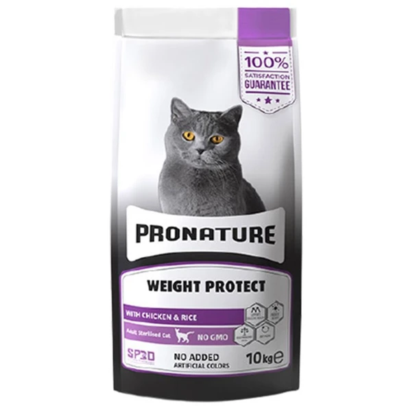 Pronature Kilo Kontrolü İçin Tavuklu ve Pirinçli Kısırlaştırılmış Yetişkin Kedi Maması 10 Kg ürün görseli 1