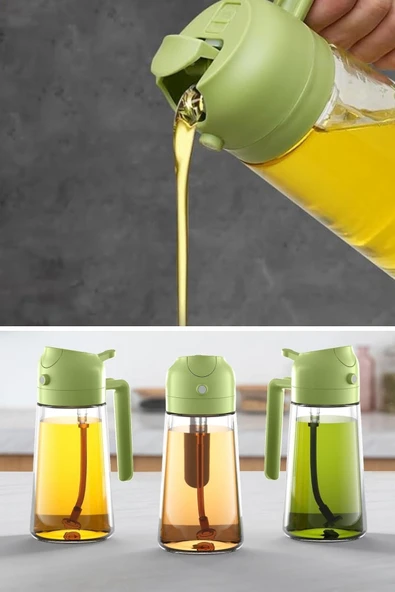 AMS NET® 2si 1arada Yağ Dökücü ve Spreyli Yağdanlık Cam Yağ Püskürtücü - Resim 10