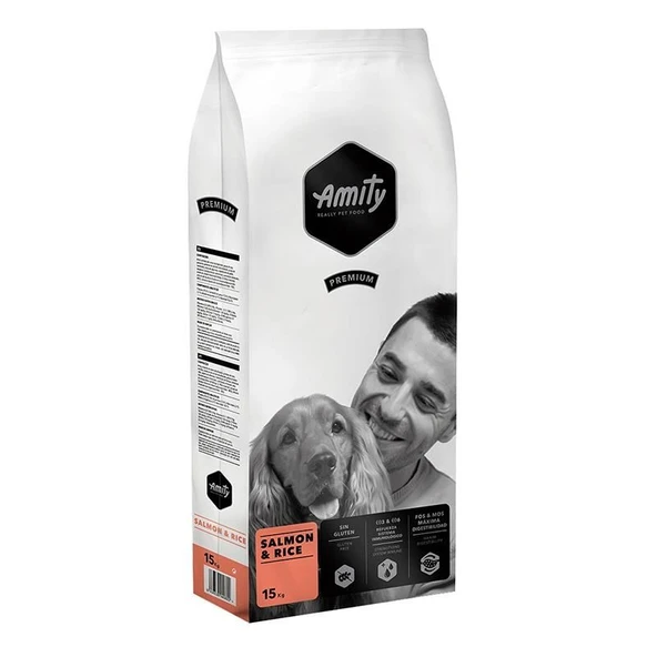 Amity Somonlu Ve Pirinçli Yetişkin Köpek Maması 15 Kg ürün görseli 1